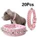 Adjustable Pet Cat Dog Collars 20 Pcs Adjustable Spiked Microfiber Leather Pet Cat Dog Collars for Small Medium Large Pets Like Cats Dogs Pitbulls Bulldogs Pugs