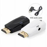 HDMI to VGA Adapter Converter Gold-Plated for PC Laptop DVD Desktop and Other HDMI Input Devices - White