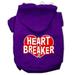 Mirage Pet 62-54 XLPR Heart Breaker Screen Print Pet Hoodies Purple - Extra Large - Size 16