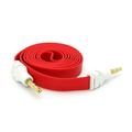 Red Flat Aux Cable Car Stereo Wire Audio Speaker Cord 3.5mm Jack Adapter Auxiliary [Tangle Free] 65 for Samsung Galaxy J3 J5 J7 Note 3 4 5 Edge S5 S6 Edge Edge+ S7 Edge S8 S8+