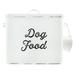 AuldHome Rustic Dog Food Canister; White Farmhouse Style Storage Bin for Small Dogs