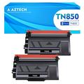 AAztech Compatible High Yield Toner Cartridge for Brother TN 850 TN850 TN-850 TN820 TN-820 HL-L6200DW MFC-L5850DW MFC-L5900DW MFC-L5700DW HL-L5200DW MFC-l5800DW Printer Ink High Yield (Black 2-Pack)