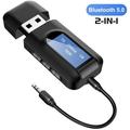 Bluetooth Transmitter for tv Bluetooth tv Adapter Receiver with LCD Display USB Bluetooth tv Transmitter for TV Car PC (Black)