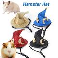 Happy Date Small Pet Halloween Costume Guinea Pig Wizard Hat with Scarf and Bow tie Sets Lizard Witch Head Accessories Hamster Cap for Hedgehog Chinchilla Ferret