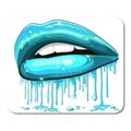 LADDKE Teal Dripping Lips Aqua Color Water Lipstick Woman Beautiful Beauty Clear Drops Mousepad Mouse Pad Mouse Mat 9x10 inch