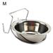 HEVIRGO Stainless Steel Dog Pet Bowl Cage Crate Hanging Food Dish Water Feeder with Hook Red Stainless Steel