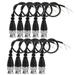 Pack Of 10 BNC DC Power Connection Cables For BNC Camera Monitor 20 Cm Black