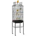 Yaheetech 64 H Open Top Metal Bird Cage Large Parrot Cage w/ Double Doors & Rolling Stand for Budgie Parrot Canary Cockatiel Black