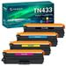 TN433 Compatible Toner Cartridge for Brother TN433BK TN433C TN433Y TN433M HL-L8360Cdw MFC-L8900Cdw L8900CD HL-L8260Cdw MFC-L8610Cdw Printer Ink Black Cyan Magenta Yellow 4-Pack