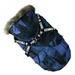 Wisremt Dogs Winter Coat Puppy Extra Warm Plush Jacket Coat Waterproof Windproof Pet Dog Clothes With Harness For Hiking Camping Blue