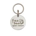 Dog Tags - Dog Name Tags Personalized - Dog Tags For Dog - Free Beer Upon Return Funny Dog Tag - Personalized Pet Tag - Circle Pet Id Tag[Silver L Only front engraving]