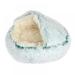 Cat Bed Round Soft Plush Burrowing Cave Hooded Cat Bed Donut for Dogs & Cats Faux Fur Cuddler Round Comfortable Self Warming pet Bed Machine Washable Waterproof Bottom