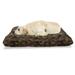 Tropical Pet Bed Earth Tones Jungle Forest Monstera Leaves in Classic Style Graphic Resistant Pad for Dogs and Cats Cushion with Removable Cover 24 x 39 Cinnamon and Charcoal Grey by Ambesonne