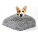 Haperlare 32 x39 Waterproof Dog Blanket for Bed Couch Sofa Fluffy Faux Fur Fleece Puppy Blankets for Medium Dog Cats Machine Washable Pet Blanket Light Gray