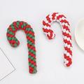 2 Pieces Christmas Pet Chew Toys Candy Cane Dog Rope Toy Dog Chew Rope Toys for Christmas Dog Puppy Pets Chewing (Red Green Red White)