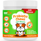 Inner Paw Probiotic Chews for Dogs - Digestive Enzymes - Diarrhea - Bad Breath - Gut & Immune Health - Probiotic and Prebiotic Supplement - 120 Soft Chews