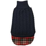 Un-tucked Cable Sweater Navy Large