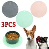 3PCS Dog Cat Silicone Placemat Round Shape Waterproof Feeding Mat Easy Wash Food Drinking Water Bowl Pet Supplies