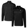 Men's Cutter & Buck Black Michigan State Spartans Big Tall Traverse Stripe Stretch Quarter-Zip Pullover Top