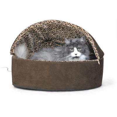 Heated Thermo-Kitty Cat Leopard Deluxe Bed by K&H Pet Products in Mocha Leopard (Size LARGE)