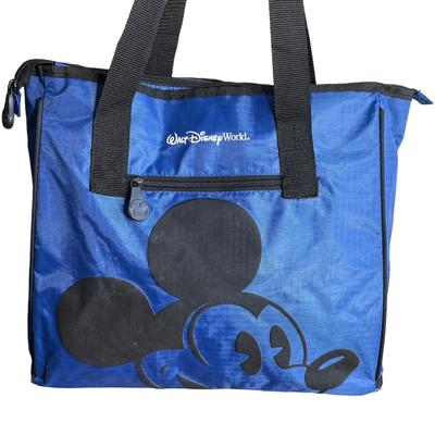 Disney Bags | Disney Parks Mickey Cooler Bag Shoulder Tote Walt Disney World Blue Polyester | Color: Black/Blue | Size: Os