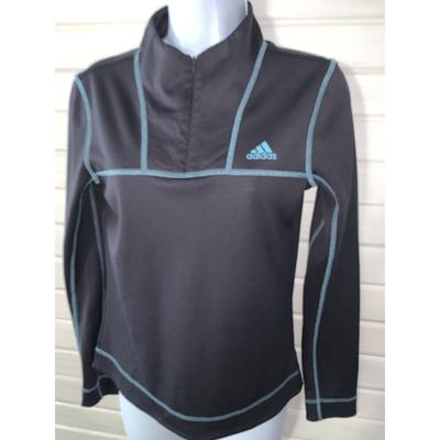 Adidas Tops | Adidas Climawarm Sz ?? (See Meas) 1/4 Zip L/S Running Yoga Volleyball Shirt Euc | Color: Gray | Size: See Measurements