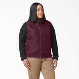 Dickies Women's Plus Quilted Vest - Burgundy Size 2X (FEW800)