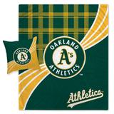 Oakland Athletics Plaid Wave Lightweight Blanket & Pillow Combo Set