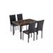 Arjen 5Pc Dining Set (Black) - Boraam Industries 77006