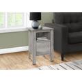 ACCENT TABLE - INDUSTRIAL GREY NIGHT STAND WITH STORAGE - Monarch Specialties I 2142