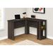 COMPUTER DESK - BROWN OAK L-SHAPED CORNER - 2 SHELVES - Monarch Specialties I 7722