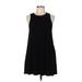 Socialite Casual Dress - A-Line Crew Neck Sleeveless: Black Solid Dresses - Women's Size Small
