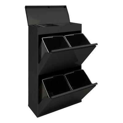 Arregui - Top Recycling Abfalleimer / Mülleimer aus Stahl mit Aufbewahrungsbox mit Deckel, Image