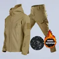 Veste à Capuche Militaire pour Homme Pantalon Imbibé Coupe-Vent artificiel astique Softshell