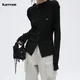 Chemise noire de style CHRISTamPain chemisier gothique esthétique foncé grunge japonais vêtements