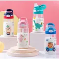 Bouteille d'eau dinosaure avec paille pour enfants tasse pour enfants sans BPA plastique étanche