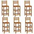 vidaXL 2/4/6/8x Solid Acacia Wood Bar Stool Outdoor Garden Bistro Chairs Stools