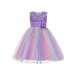 Afunbaby Little Girls Sequin Mesh Tull Dress Sleeveless Flower Party Wedding Ball Gown