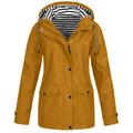 Flash Picks Sale Halloween Juebong Women Solid Rain Jacket Outdoor Plus Size Waterproof Hooded Raincoat Windproof