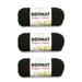 Bernat Super Value Black Yarn - 3 Pack of 198g/7oz - Acrylic - 4 Medium (Worsted) - 426 Yards - Knitting/Crochet