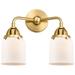 Nouveau 2 Bell 5" 2 Light 13" LED Bath Light - Satin Gold - White