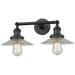 Franklin Restoration 7"H Matte Black 2-Light LED Wall Sconce