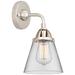 Nouveau 2 Cone 6" LED Sconce - Nickel Finish - Clear Shade