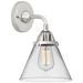 Nouveau 2 Cone 8" LED Sconce - Chrome Finish - Clear Shade