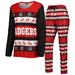 Women's FOCO Red Wisconsin Badgers Ugly Long Sleeve T-Shirt & Pajama Pants Sleep Set