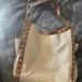 Michael Kors Bags | Michael Kors Genuine Leather Studded Logo Shoulder Bag | Color: Cream/Tan | Size: Os