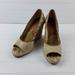 Michael Kors Shoes | Michael Kors Mk Signature Women's Jute Espadrille Wedges Heels Size 7m | Color: Brown | Size: 7