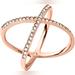 Michael Kors Jewelry | Michael Kors Pave X Ring, Rose Gold, Size 8. | Color: Gold | Size: 8