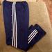 Adidas Pants | Men’s Adidas Sz L Blue Sweatpants With Snap Button Sides Done Length Of Pants | Color: Blue/White | Size: L