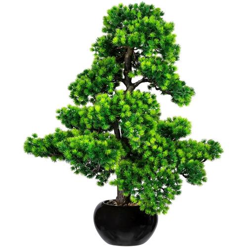 „Kunstbonsai CREATIV GREEN „“Bonsai Lärche““ Kunstpflanzen Gr. H: 70 cm, 1 St., grün Kunst-Bonsai im Keramiktopf“
